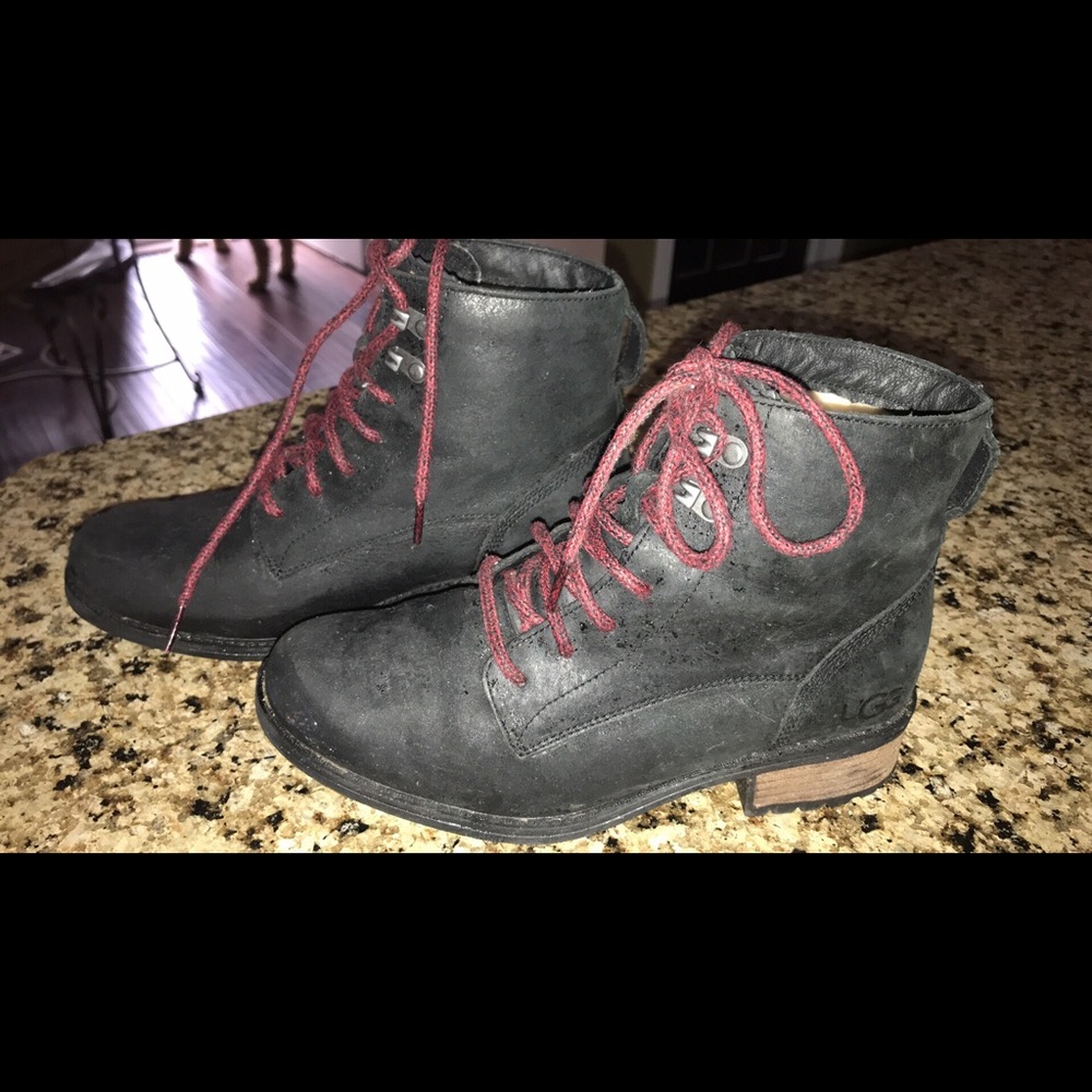 UGG black leather boots size 7.5